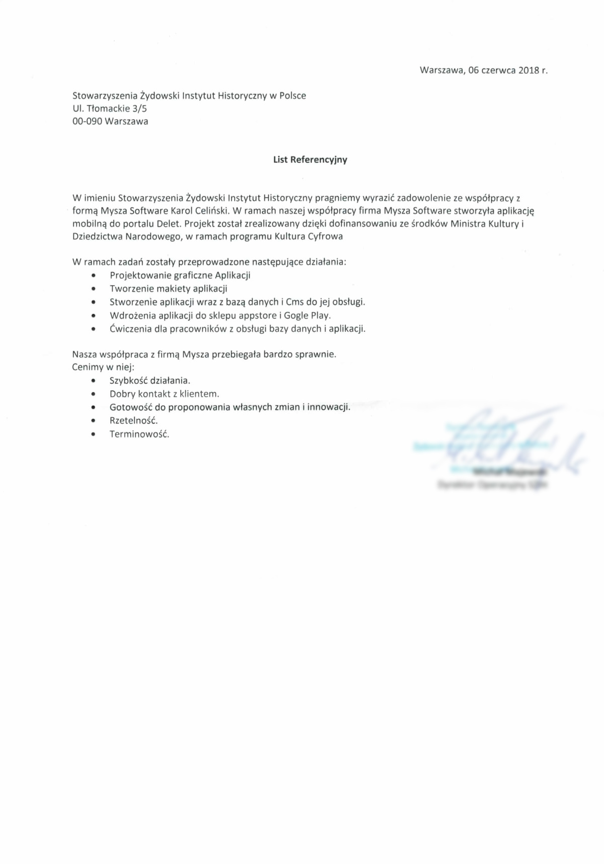 Referencje Stowarzyszenie Żydowski Instytut Historyczny